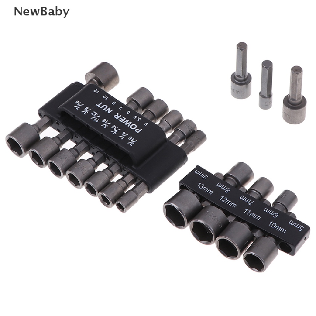 Newset Adapter Socket Power Nut Driver Hex Shank Untuk Bor Elektrik