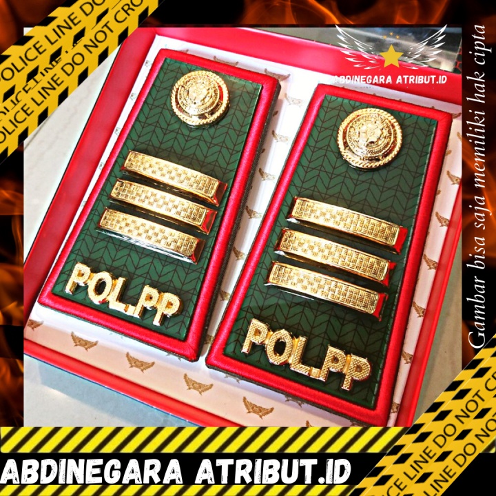 

Pangkat SATPOL PP PDH 3C Mika Kilap Glossy Lis Merah Cod Perlengkapan Abdinegara Atribut