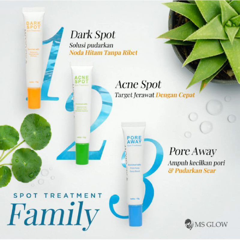 MS GLOW ACNE SPOT TREATMENT / MS GLOW DARK SPOT / MS GLOW PORE AWAY