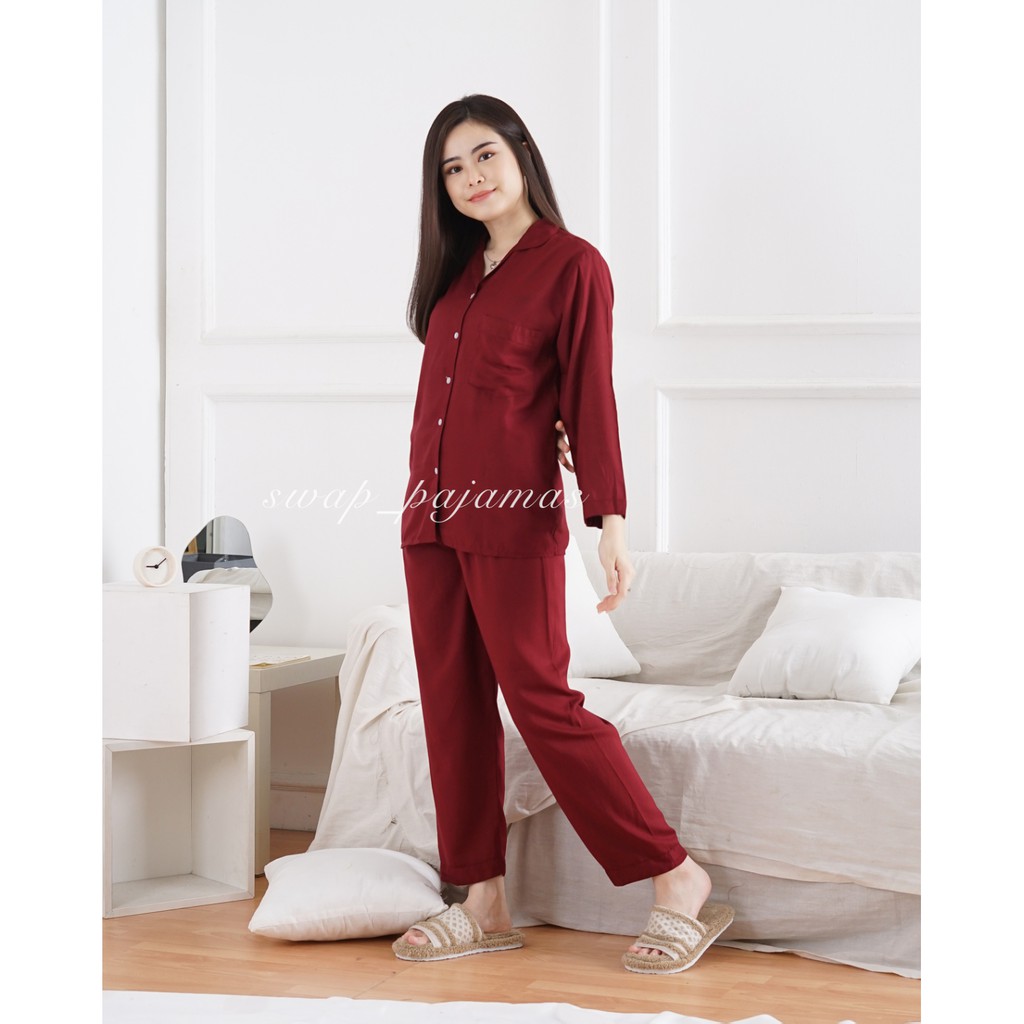 PP EMILY SETELAN - PIYAMA RAYON - BAJU TIDUR - PIYAMA WANITA - PAJAMAS  - HOMEWEAR-4