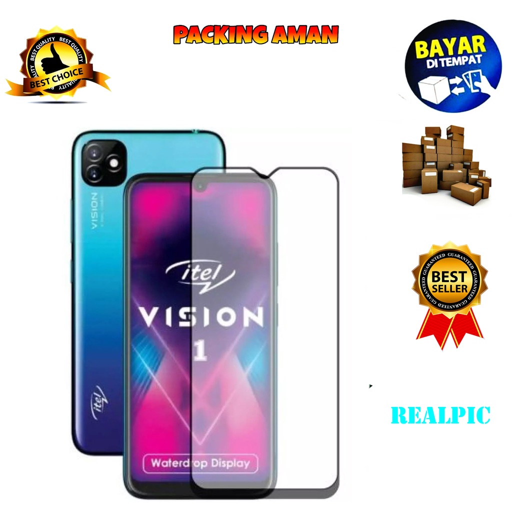 Tempered Glass Itel Vision 1 Full Cover / Full Screen Protector Anti Gores