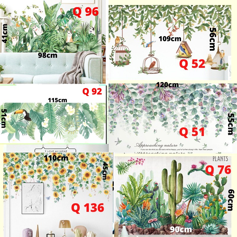 WALLSTIKER WALLSTIKER WALL STICKER STIKER PAPER WALLPAPER DINDING D3 MOTIF TANAMAN HIJAU DAUN POHON KAKTUS MONSTERA DEKORASI CAFE RUMAH PINTU JENDELA CERMIN KACA HIASAN KERAMIK KAMAR MANDI TOILET ANTI AIR WATERPROOF TEGEL KOMPOR KULKAS DAPUR 3D AESTHENTIC-6