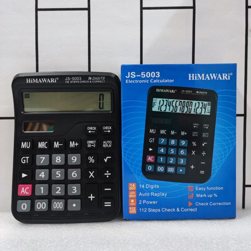 

Himawari Kalkulator JS-5003 14 Digit 2 Power Big Display Check Correct