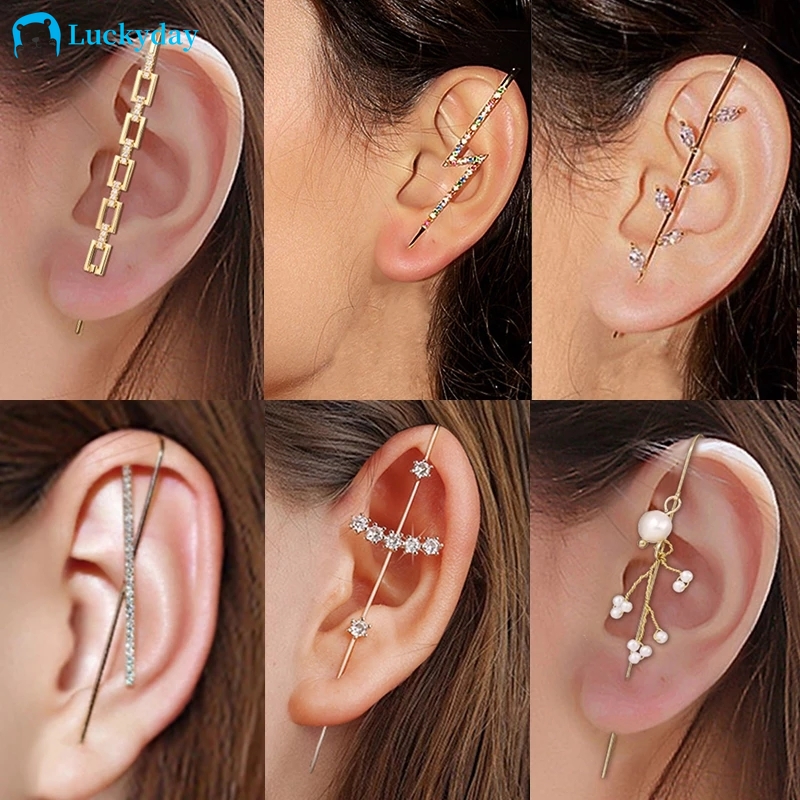 YEEZII Anting Kristal Mutiara Emas Korea Mini Perak Wanita Anting Fashion Anting Perhiasan Aksesoris