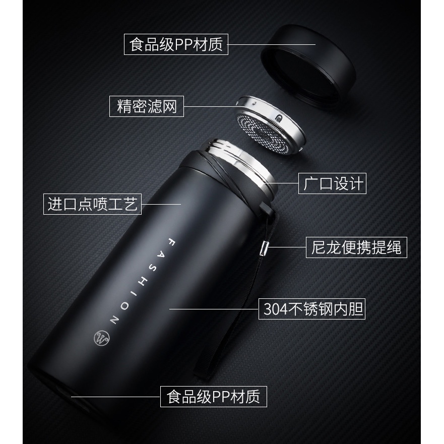 Botol Minum Thermos Vacuum Stainless Steel 800ml - Black - 7RHA9IBK