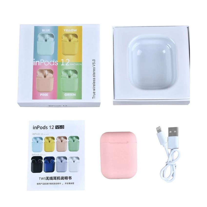 PREMIUM Earphone Macaron Inp0ds 12 Can Rename Bluetooth Wireless Earbuds Touch Control 5.0 Earphones Sports Headphone Headset Handsfree I12 TWS Mini Inp0ds Waterproof Anti-FingerPrint