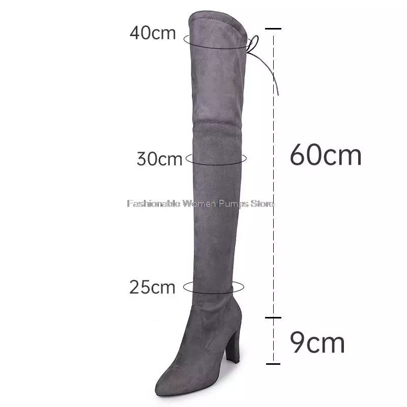 Winter Overknee Boots suede Boots Selutut Wanita