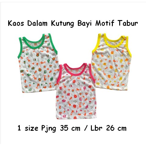 Kaos Dalam Bayi Singlet Kutung Motif Tabur All Size S,M