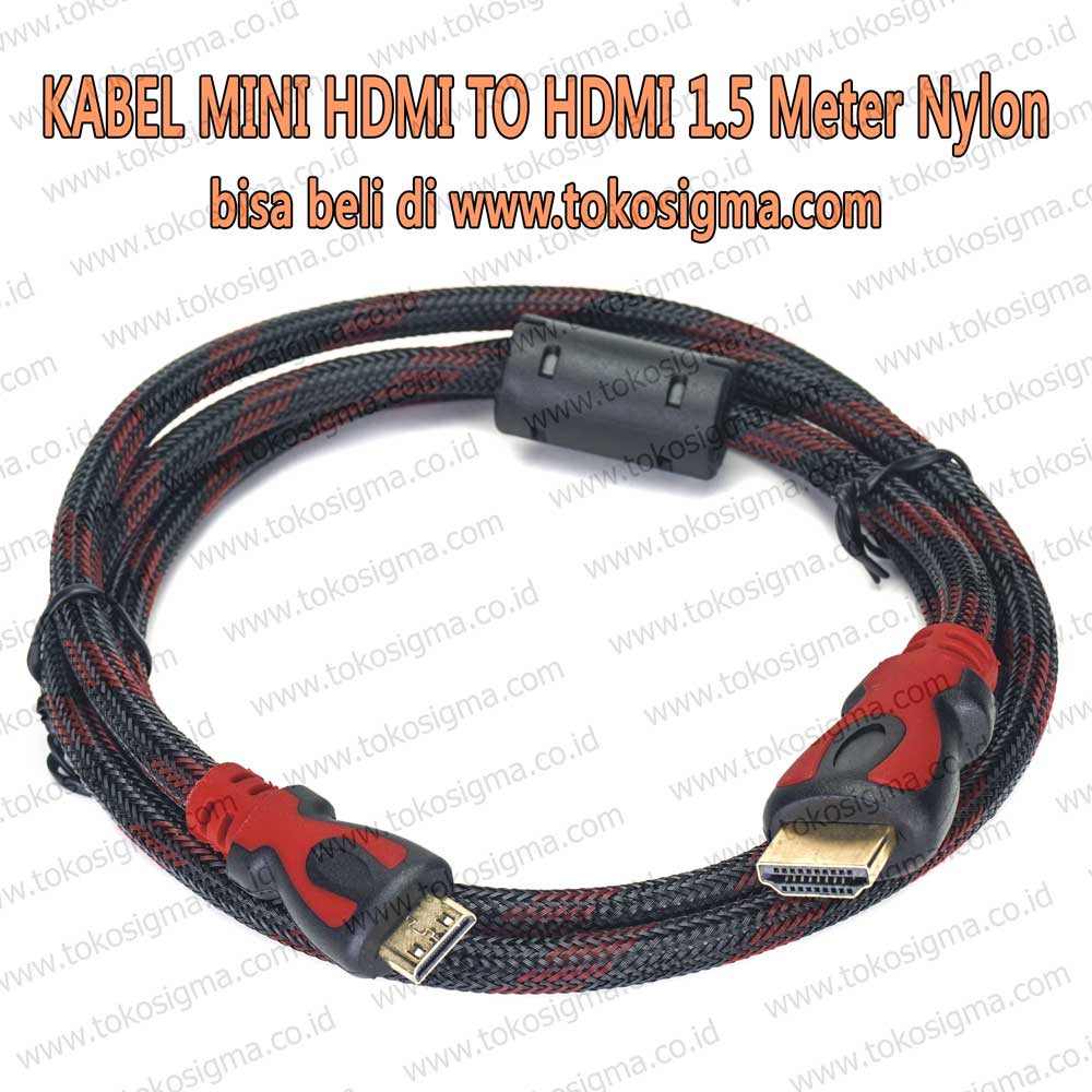 KABEL 1.5 meter Mini Hdmi Male to Hdmi Male Nylon