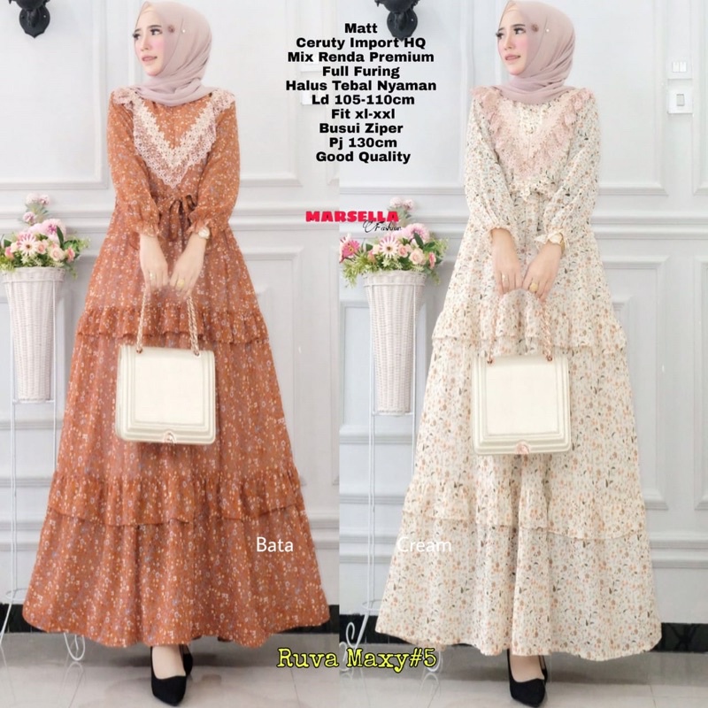 Ruva Maxy#5// Ruva Maxy#2 Ori Marsella// Gamis Best Seller Restok Hari Ini//