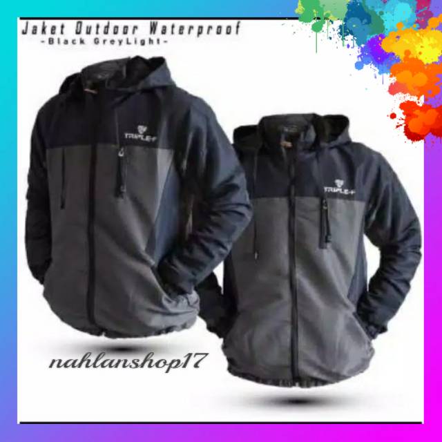 JAKET WATERPROOF JUMBO XXL XL L HOODIE BISA LEPAS / JAKET PRIA ANTI AIR JUMBO