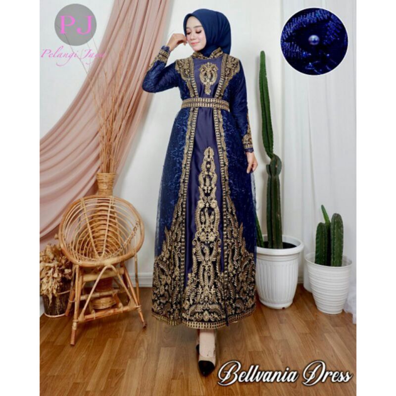 BELLVANIA DRESS // BAHAN TILLE BORDIR PREMIUM // ORIGINAL By Pelangi Jaya