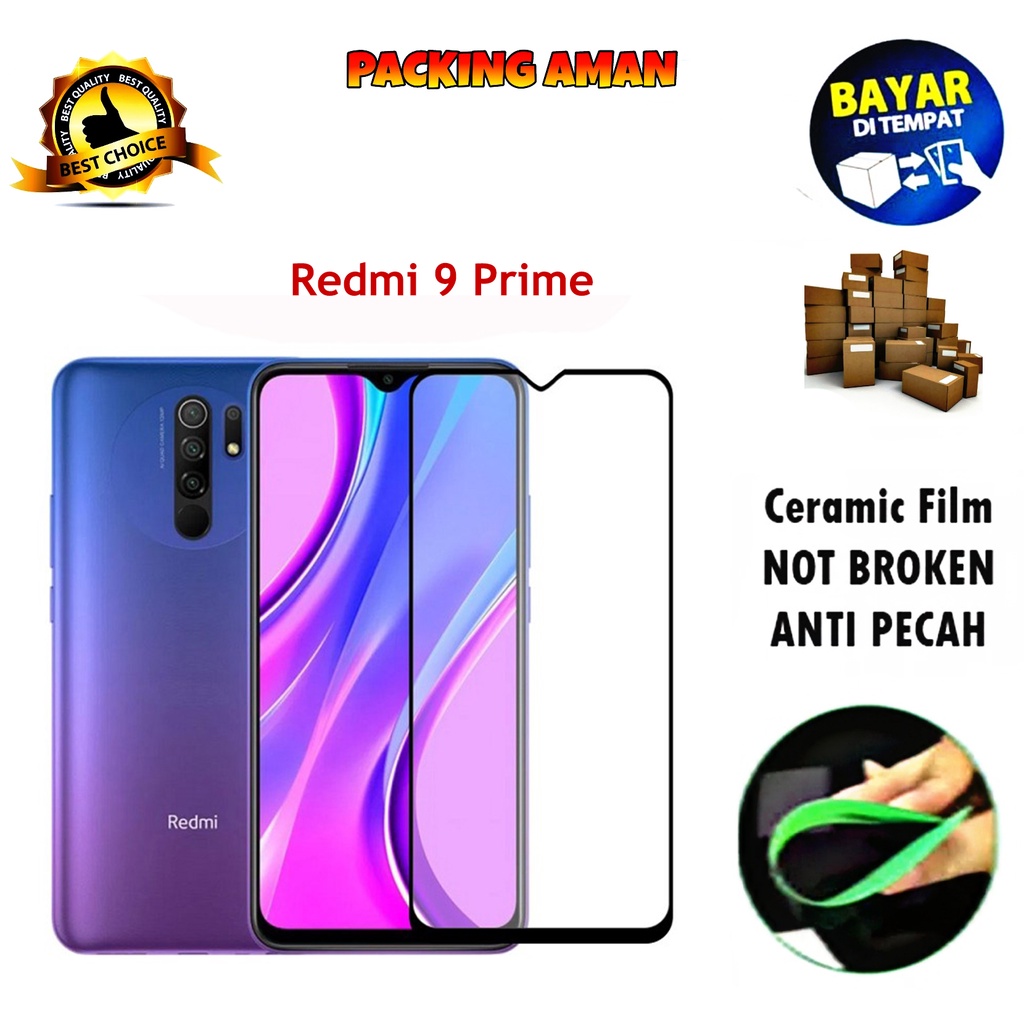 Tempered Glass Xiaomi Redmi 9 Prime FULL COVER FULL SCREEN Ceramic Film Anti Gores