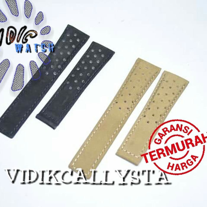 TALI KULIT TAGC CARERRA CALIBRE HITAM BLUDRU MOTIF 22MM PREMIUM