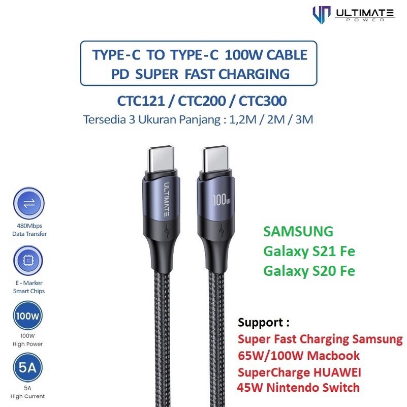 Kabel Data Cable Samsung S20 Fe S21 Fe 5G Super Fast Charging 100W
