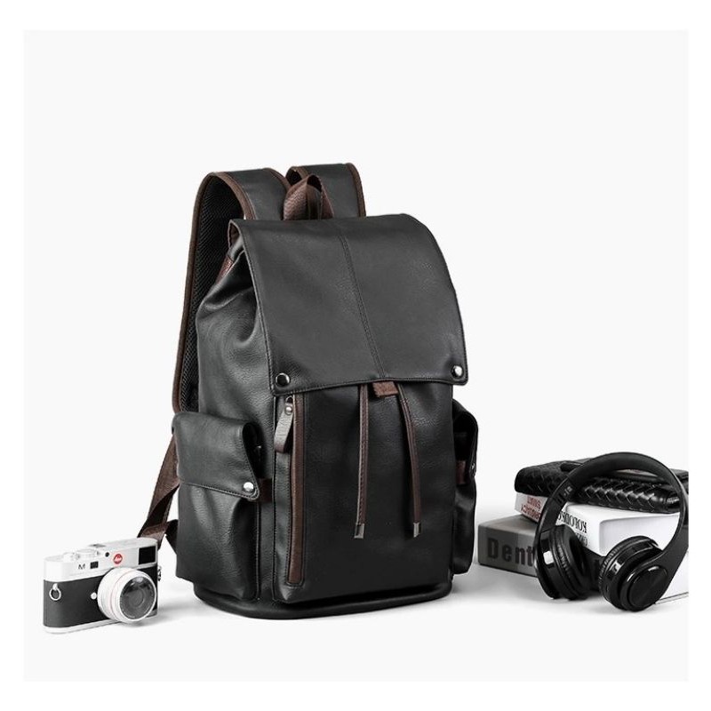 Tas Ransel Kulit Pria Korea Laptop Muat Banyak1
