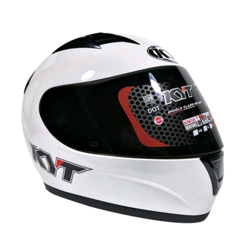 Helm KYT R10 Original White Solid/ Helm KYT R10 Putih - Charmoto