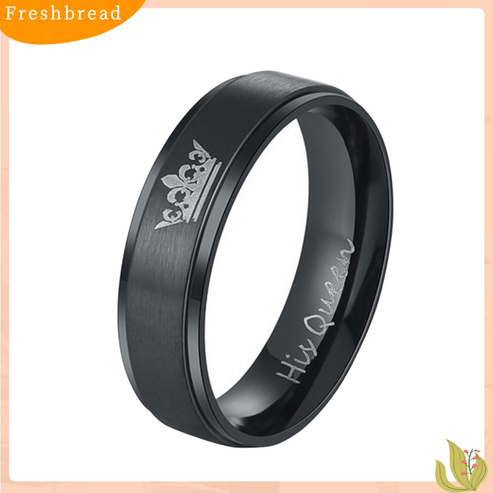 【Fresh】❀Titanium Steel His Queen Her King Crown Couple Ring Valentine's Day Jewelry Gift