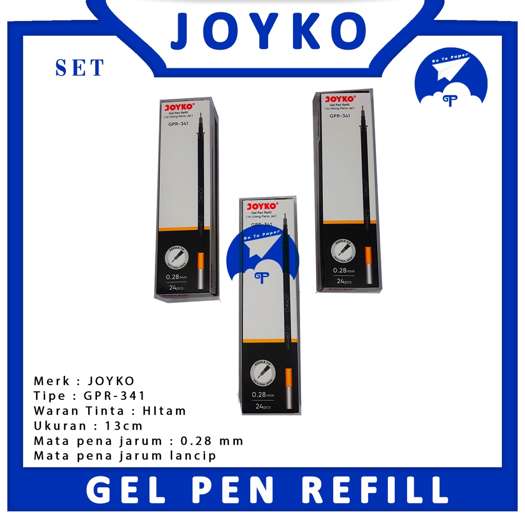 

REFILL GEL PEN/ISI ULANG PULPEN MERK JOYKO GPR-341 HITAM [ PCS ]