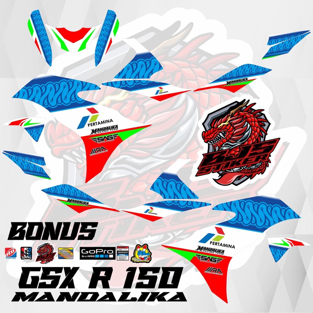 Stripinggsx r 150 cc - Stiker Decal GSX R 150 MANDALIKA 1