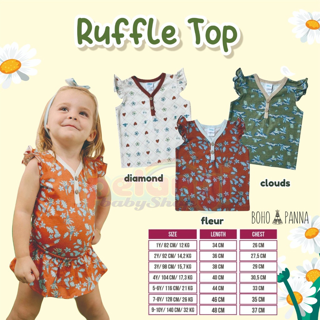 BOHOPANNA | BOHO BABY | BOHO PANNA RUFFLE TOP TINKER BELL DISNEY