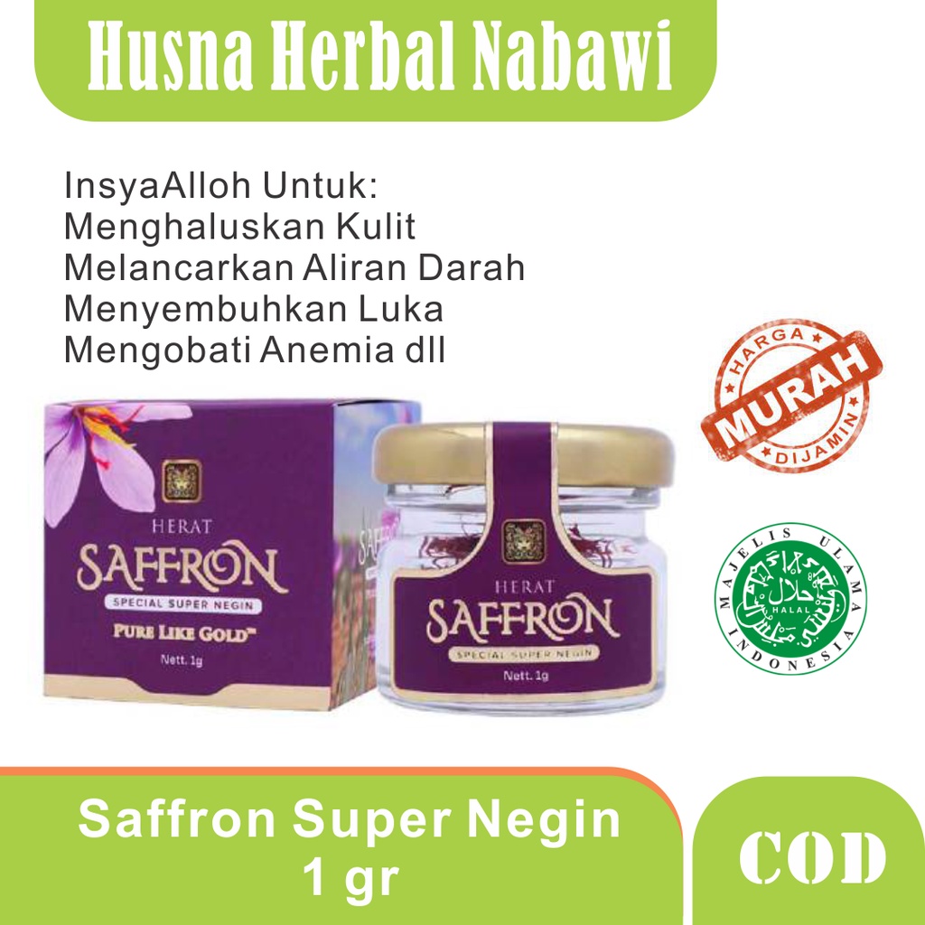 

PROMO Saffron Super Negin Premium Quality 1 Gr Untuk Promil - Husna Herbal Nabawi