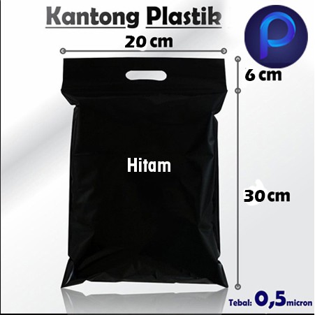(isi 40Pcs) Plastik Klip Pond Ziplock 20x36cm Untuk Packing Baju Tebalan 50Micron Hitam