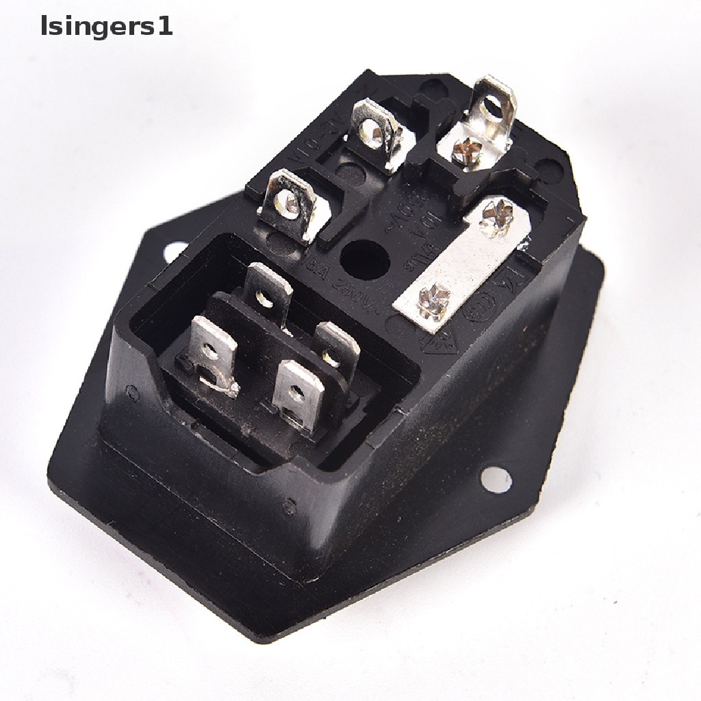 (lsingers1) Inlet Male 3-Pin AC Dengan Sekring Switch 10A 250V 3-Pin Plug Inlet AC 3 Pin Male