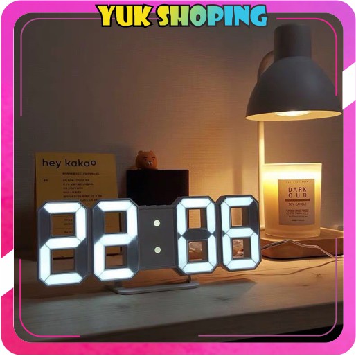 YUKSHOPING Jam Dinding Digital 3D Clock LED Meja Rovistar R351