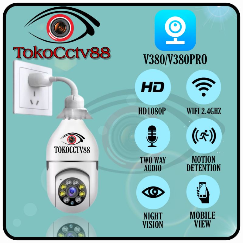 New App V380 HD 8MP FULL HD PTZ Mini Speed Dome Wifi/Cctv Ip Camera Bohlam Wireless