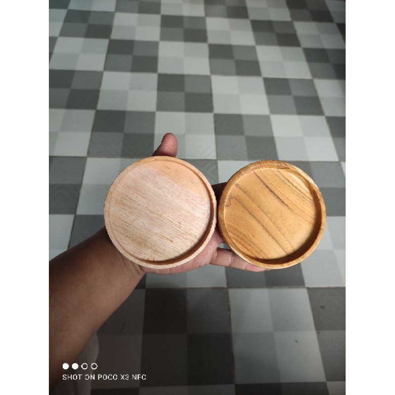 Tatakan Gelas Kayu / Tatakan Cangkir / Alas Gelas Kayu / Coaster Mahoni &amp; Jati