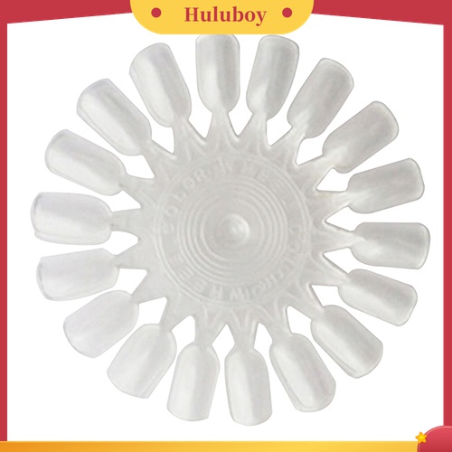 Huluboy Huluboy♡ 10pcs Palet Display 18 Kuku Palsu Bentuk Roda Bulat Bahan Plastik