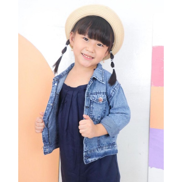 Jacket Jeans Anak Perempuan dan Laki Laki Bahan Jeans Denim Tebal