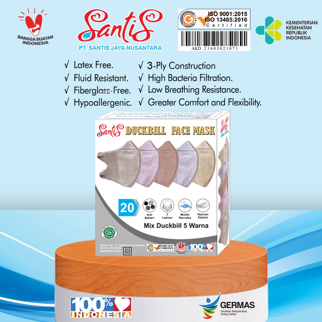 Masker Duckbill  MEDIS Santis Isi 100 pc