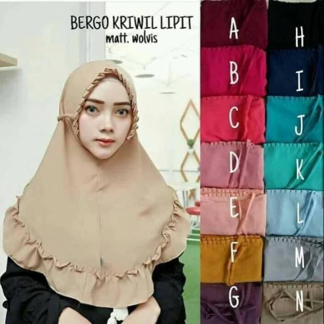 PROMO BESAR BESARAN DAN TURUN HARGA Jilbab Instan - Jilbab Bergo Kriwil Lipit