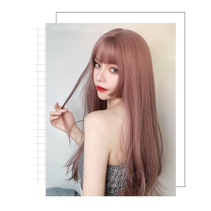 T41B full wig korean style hime cut 55-60 cm