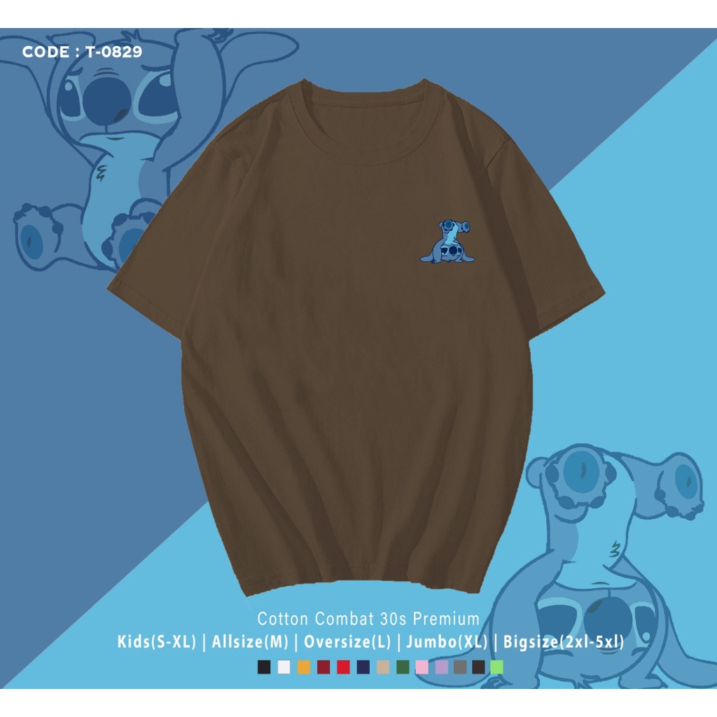 KAOS T SHIRT MOTIF STICH / KAOS STICH LUCU / KAOS PRIA WANITA / KAOS OVER SIZE / UK M -XL / KAOS SANTAI