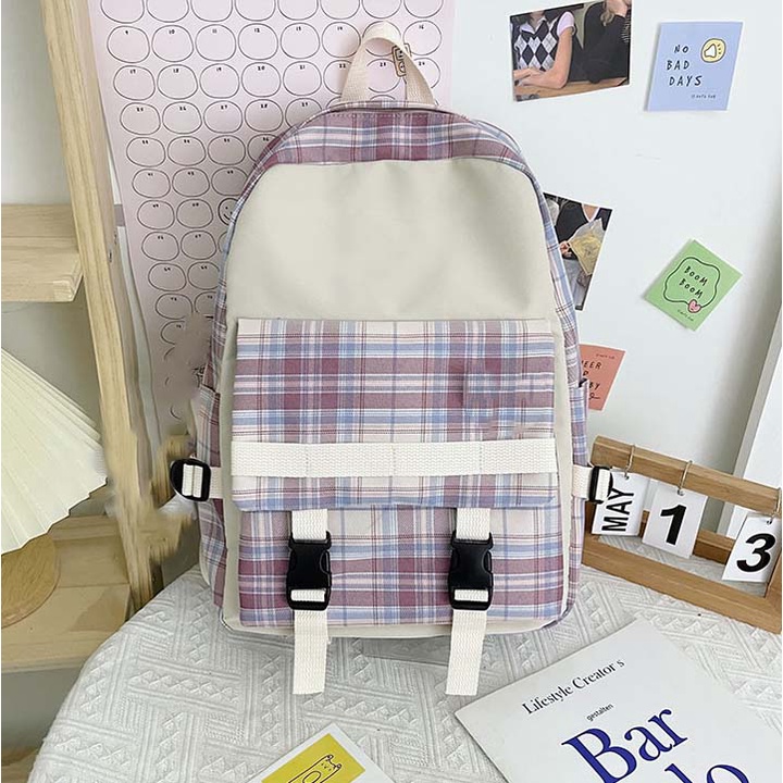 ARISTA TAS RANSEL SEKOLAH ANAK REMAJA SD SMP SMA NGAJI MOTIF KOTAK KOTAK TERBARU MODEL KOREA