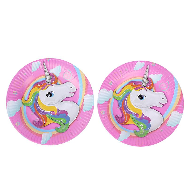 Unicorn Tema Pesta Kartun Set Piring Pecah Dekorasi Pesta Unicorn Tema Pesta Kartun Set Piring Pecah Dekorasi Pesta
