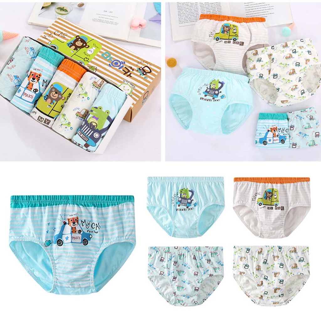 SET Celana Dalam Anak Cowo Box 5 Pcs Celana Dalam Anak Cowo bahan Katun Impor Kolor Anak Laki Laki