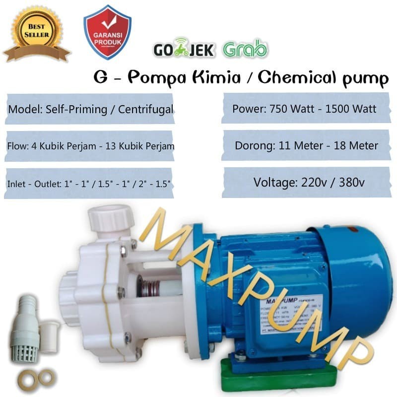 MAXPUMP FS (z) 40 * 32 - 15 - 380 V Pompa Kimia 1500Watt 2Hp Chemical pump 380Volt pompa bahan kimia asam