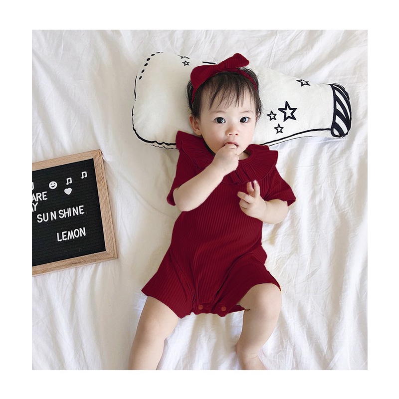 ROYALE BEBE BIANCA ROMPER ROMPER BAYI BIANCA PLUS HEADBAND 6-18 BULAN