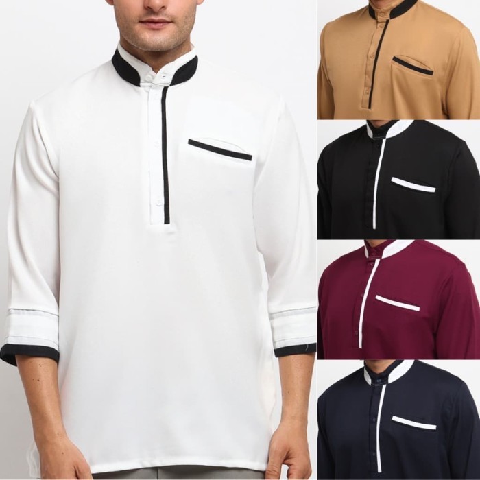 Baju Koko Pria Dewasa Remaja Lengan Panjang Ukuran M L XL XX PROMO RAMADHAN KETAT HEM MURAH J4C9