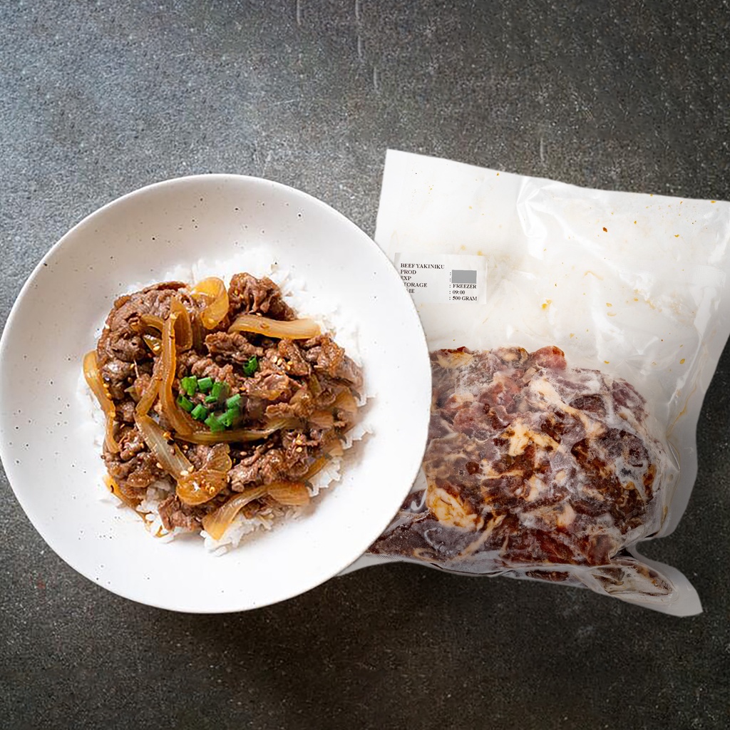 

Frozen sliced Beef Yakiniku marinated/ Daging Sapi Tipis berbumbu yakiniku Gurih Beku