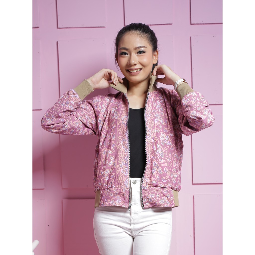 Jaket Bomber Batik Asli Jambi Berkualitas - Zallatra JK19