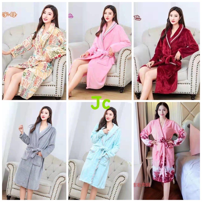 JC- Set Kimono Bulu Handuk Import  / Kimono handuk wanita import