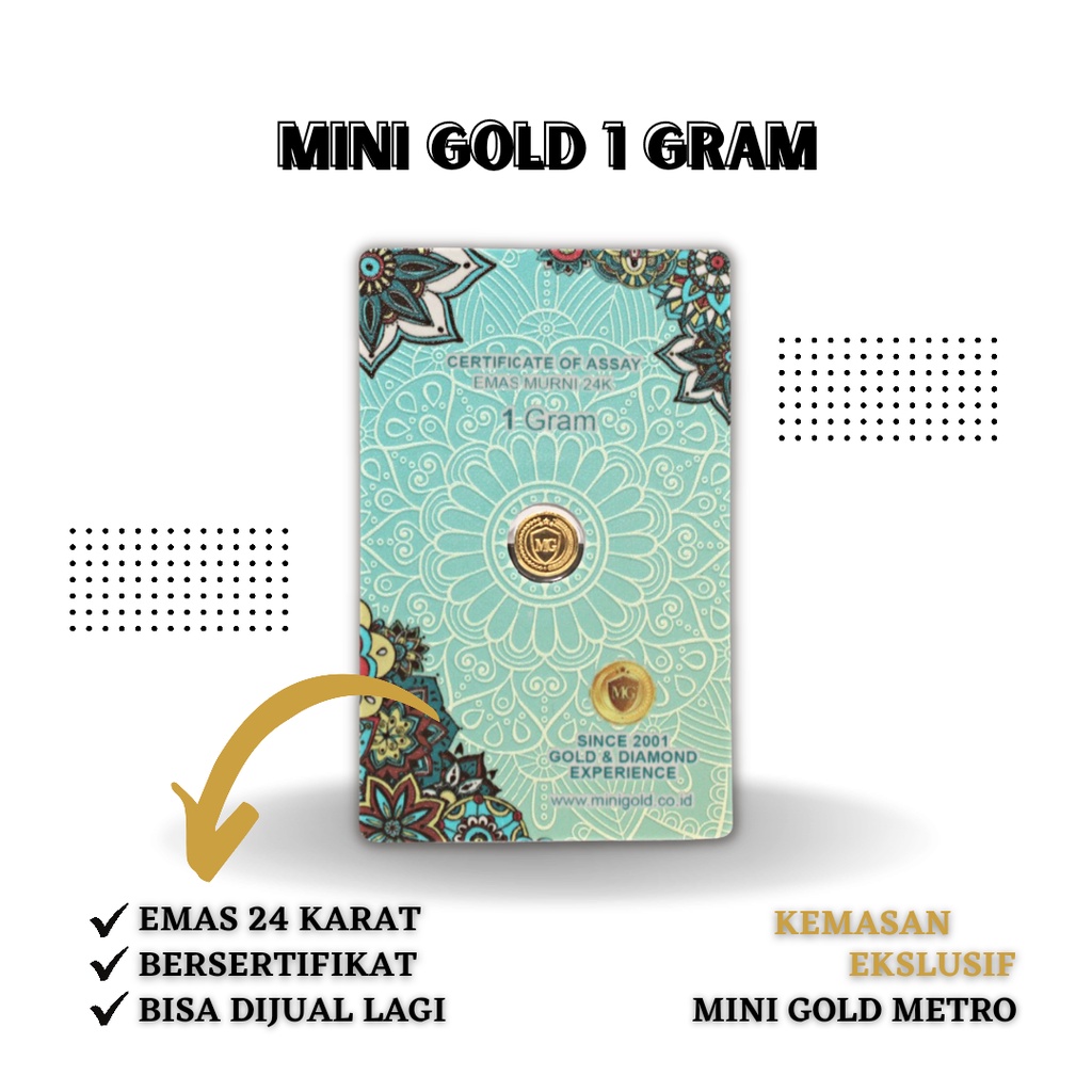 Mini Gold Logam Mulia 1 gram 24 Karat