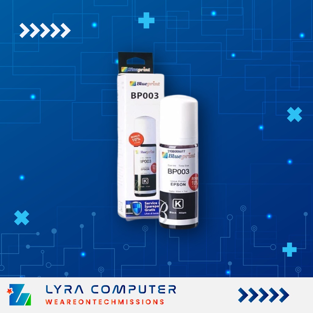 TINTA EPSON BLUEPRINT 003 FOR PRINTER EPSON L1110 L3110 L3150 72 ML BLACK - HITAM