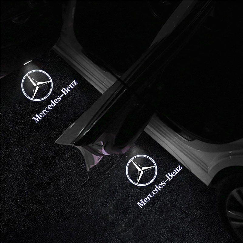 2pcs Lampu Led Proyektor Laser Logo Untuk Pintu Mobil Mercedes Benz W205 W212 W176 W246 AMG C63 E63 W166 A B C E M