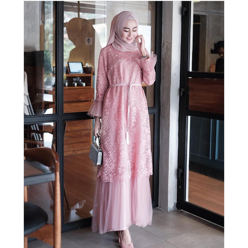 HUMAYRA DRESS wanita muslimah / kondangan dress / brukat dress - PARTY DRESS TRENDY